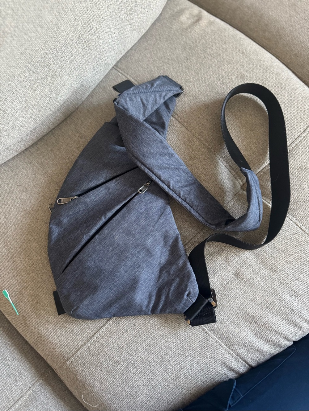Gray Crossbody Sling Bag - Lightweight Everyday Carry